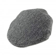 Kids One Size Harris Tweed County Cap in Charcoal
