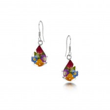 Shrieking Violet Mixed Flower Teardrop Earrings