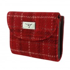 Harris Tweed 'Jura' Purse in  Red Check