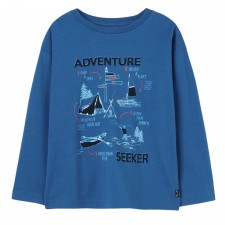 Joules Boys Finlay Artwork Jersey Top in Dark Blue
