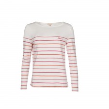 Barbour Ladies Hawkins Long Sleeved Stripe T-Shirt In Multi Stripe UK 8