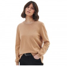 Barbour Ladies Pendle Crew Knit Sweatshirt in Caramel