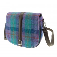 Harris Tweed  'Beauly' Shoulder Bag - Green And Purple Check