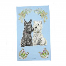Glen Appin Scottie Westie Dog Tea Towel 100% Cotton