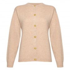 Lona Scott Ladies Beige Golfer Cashmere Cardigan