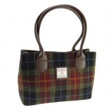 Harris Tweed 'Cassley' Tartan Classic Handbag In Rust Check