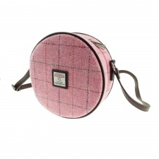 Harris Tweed Bannock Small Round Bag in Bright Pink
