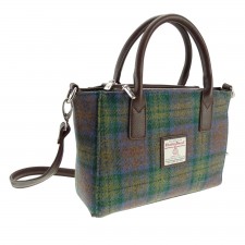 Harris Tweed 'Brora' Small Tote Bag In Skye Tartan