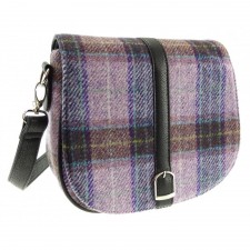 Harris Tweed  'Beauly' Shoulder Bag -   Pink and Lilac Check 