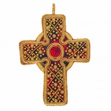 Tartan Celtic Cross Christmas Decoration