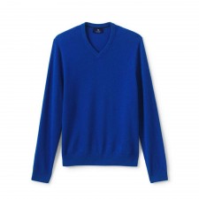 Gretna Green Mens Ultra Marine V-Neck Cashmere Jumper UK M