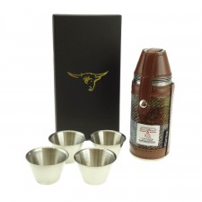 Harris Tweed 8oz Hunting Flask in MacLeod Tartan