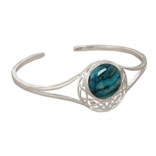 Heathergems Cormag Celtic Silver Plated Heather Bangle