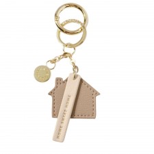 Katie Loxton Chain Keyring- 'Home Sweet Home' in Soft Tan