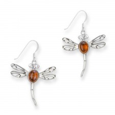 Hamilton & Young Outlander Inspired Dragonfly In Amber Drop Earrings
