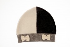 Berrydale Black & White Lambswool Colour Block Hat