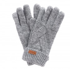 Barbour Ladies Dace Cable Knitted Gloves in Light Grey