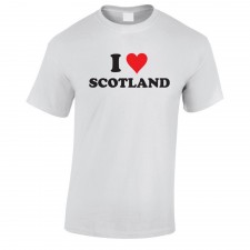 Mens I Love Scotland T-Shirt In White