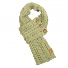 Aran Cable Button Scarf in Laurel