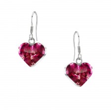 Shrieking Violet Heather Heart Drop Earrings