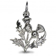 Double Thistle Charm in Silver
