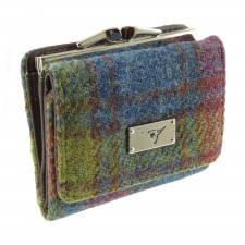 Harris Tweed Unst Small Purse in Multi Coloured Check