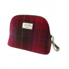 Harris Tweed 50/50 Mini Bag Leven In Deep Pink Tartan