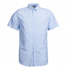 Barbour Mens Oxford 3 Tailored Short Sleeve Shirt in Sky