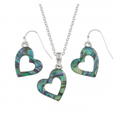 Tide Jewellery Paua Shell Open Heart Set