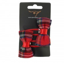 Pack of 2 Hair Clips in Red Tartan