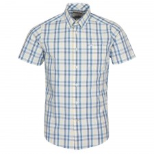 Barbour Mens Longstone Short Sleeved Tailored Shirt In Aqua UK S