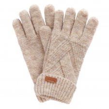 Barbour Ladies Dace Cable Knitted Gloves in Sand Beige