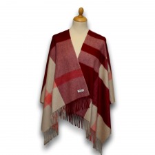 Lona Scott 100% Cashmere Stole in Plum and Beige