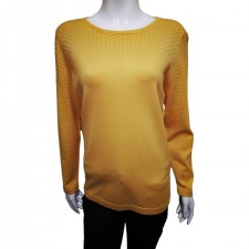 Text Ladies Gold Crew Neck Jumper With Dot Detail