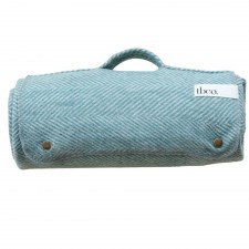 The Tartan Blanket Company Recycled Wool Picnic Blanket in Sage Herringbone
