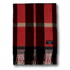 Gretna Green Wide Cashmere Scarf in Exploded Red Scotty Tartan