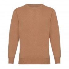 Lona Scott 100% Cashmere Mens Crew Neck in Camel