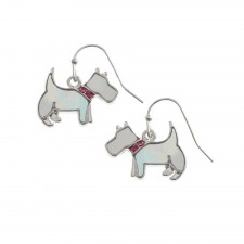 Tide Jewellery White Westie Dog Earrings