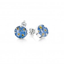 Shrieking Violet Forget-me-not Round Stud Earrings