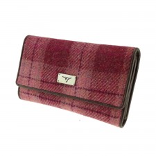 Harris Tweed 'Tiree' Purse In Salmon Pink