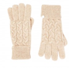 Joules Ladies Elena Cable Gloves in Oat