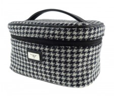 Harris Tweed Cosmetic Bag in Black Dogtooth
