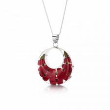 Shrieking Violet Poppy Double Round Pendant