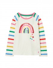 Joules Girls Lorna Long-sleeve Rainbow Top - 2 Years
