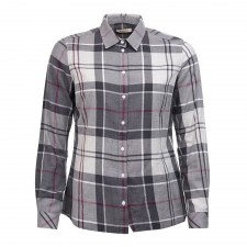 Barbour Ladies Bredon Shirt in Grey and Juniper UK 16