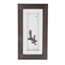 'Joy' Sharon Nowlan Framed Pebble Art 20cm x 38cm