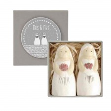 East of India Boxed Bride & Bride Ornaments