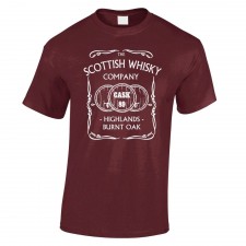 Mens Scottish Whisky Co. T-Shirt In Maroon UK S