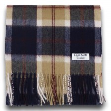 Lona Scott 100% Cashmere Scarf in Navy Bannockbane