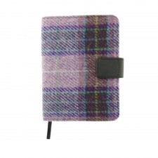 Harris Tweed Lomond Address Book In Pink & Lilac Check